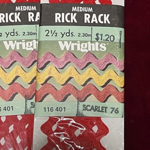 VTG Red Rick-Rack Trim Original Packaging 5 Packages Sewing Crafts 2.5 Yds Each - Picture 5 of 10